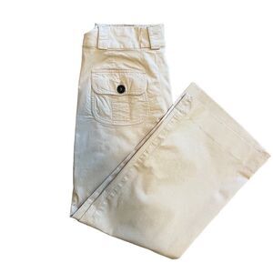 Burberry Cream Wide-Leg Cotton Pants